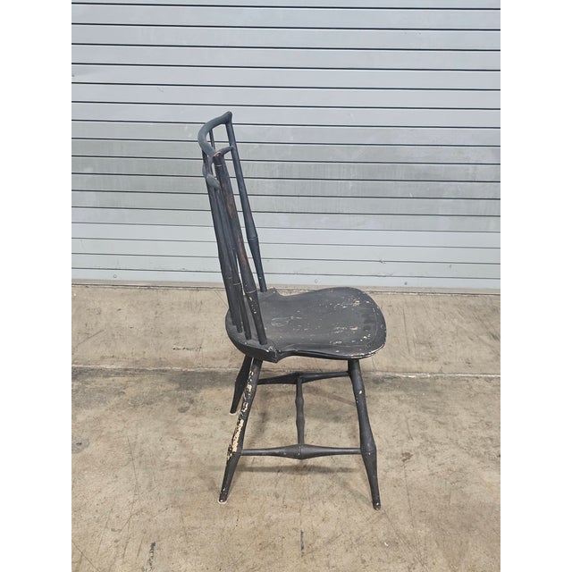American Bench Made Black Bird Cage Style Windsor Chair Made by New York Artisian For Sale - Image 3 of 9