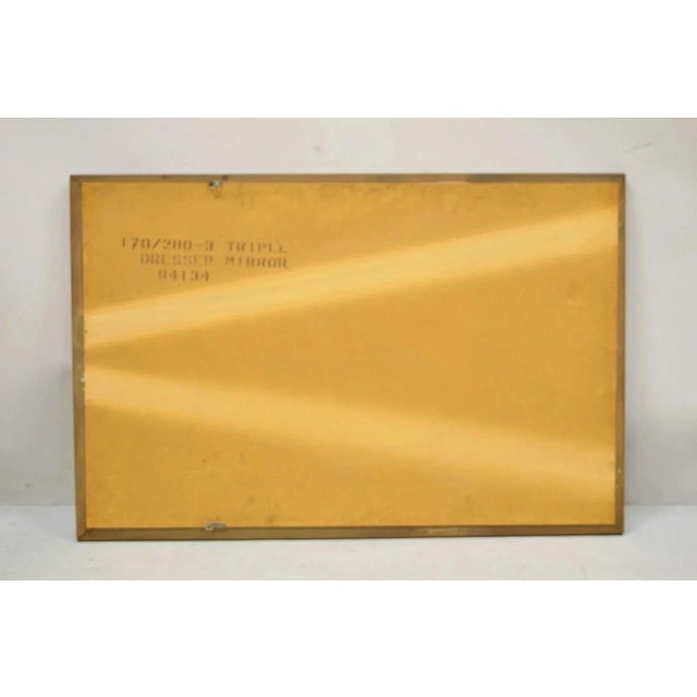 Vintage Mid Century Modern Walnut Wooden Frame Modernist Wall Mirror For Sale In Philadelphia - Image 6 of 7