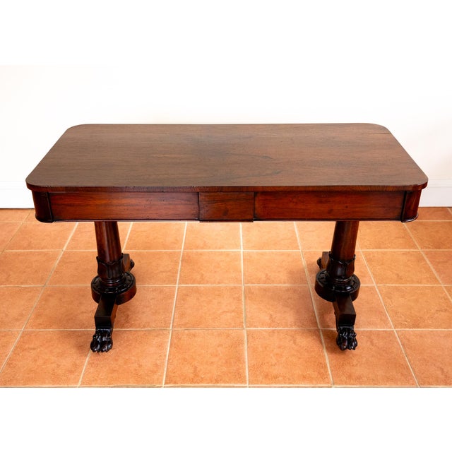 William IV Library Table in Rosewood and Mahogany, England, 1830s For Sale - Image 15 of 18