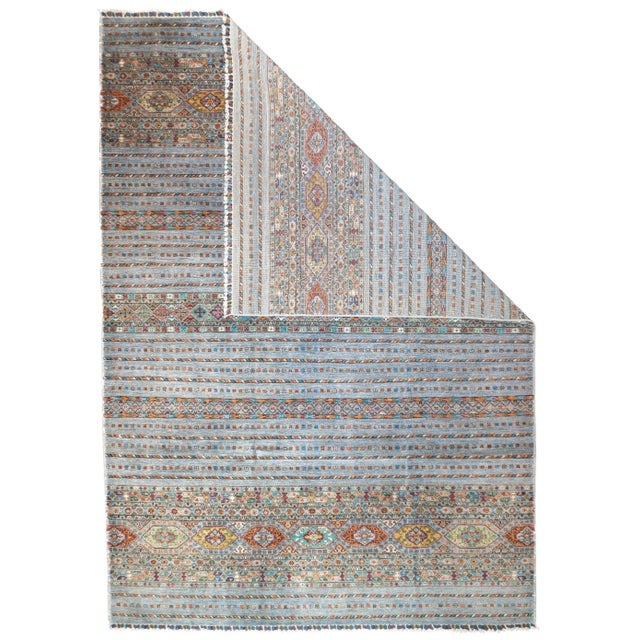Contemprary Gabbeh Rug 6'10'' x 9'8''. Wool pile rugs, usually scatter formats, woven by the Qashghai tribes of SW Persia...