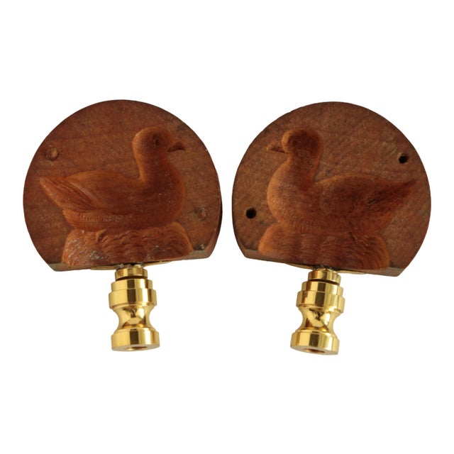 English Butter Mold Lamp Finials, a Pair For Sale