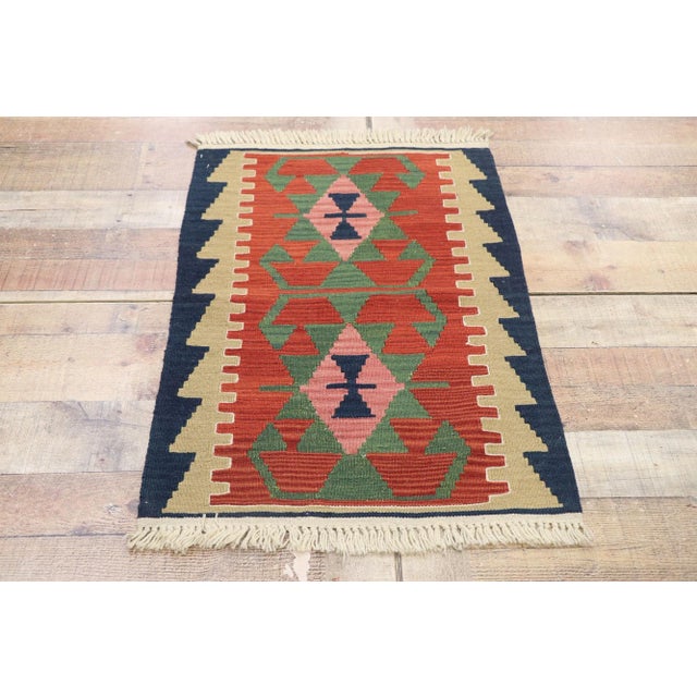 Textile Vintage Persian Shiraz Kilim Rug - 02'00 X 03'00 For Sale - Image 7 of 9