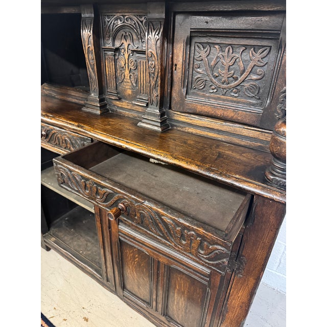 Late 19th Century Late 19th Century Jacobean Style Carved Cupboard For Sale - Image 5 of 10