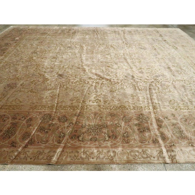 Textile Galerie Shabab Collection Mid-20th Century Handmade Indian Lahore Large Room Size Carpet For Sale - Image 7 of 10