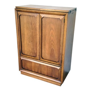 Broyhill Mid Century Walnut Bar For Sale