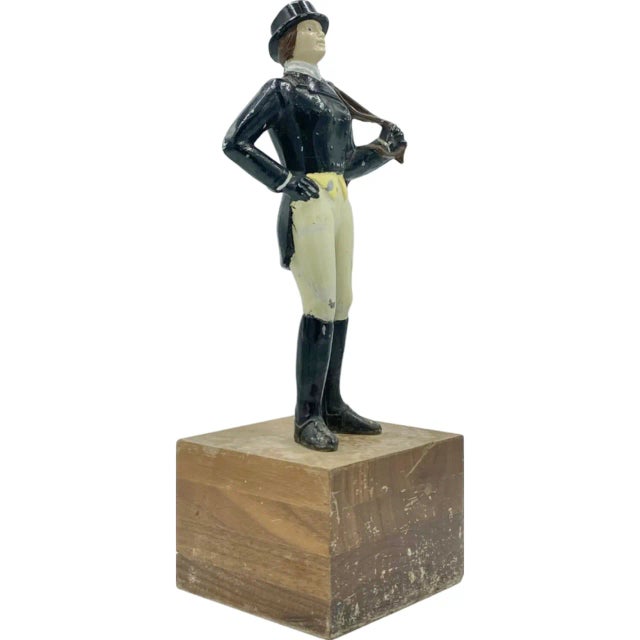 Vintage Female Equestrian Horse Jockey Bookend Statue 13” For Sale - Image 11 of 13