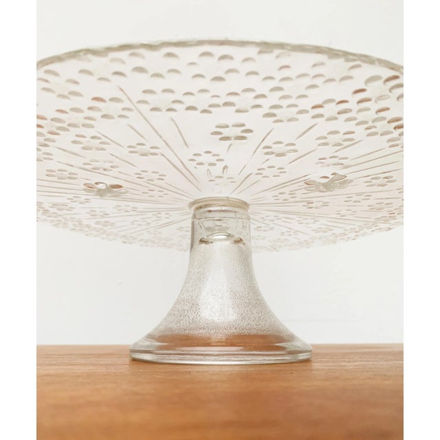 Vintage Scandinavian Glass Cake Plate Stand For Sale - Image 11 of 18