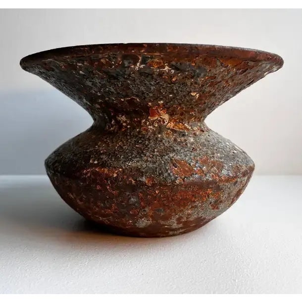 Metal 1930s Cast Iron Spittoon with Volcanic Glaze Patina in the Style of Lucie Rie For Sale - Image 7 of 13