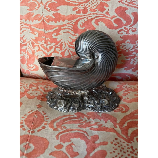 Metal Silver Plate Nautilus Spoon Warmer For Sale - Image 7 of 10