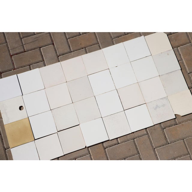 1900s Portuguese Large Antique White & Cream Tiles Set of 32 For Sale - Image 16 of 18