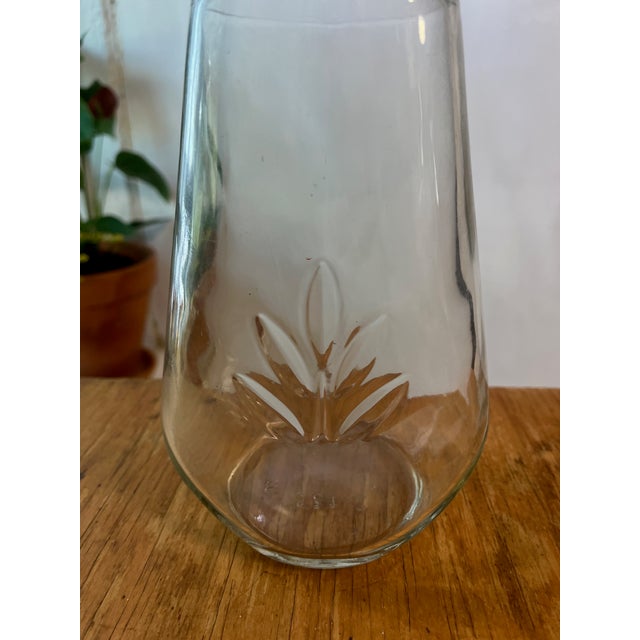 Antique Hand Blown Glass Decanter With Agave Leaf and Beautiful Globe Top For Sale - Image 11 of 14