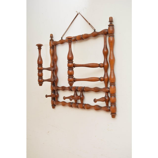 French Bobbin Coat Rack with Swivelling Hooks, 1900 For Sale - Image 14 of 14