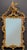 Fine quality gilt and carved wood Chinese Chippendale beveled mirror. Chinoiserie style giltwood frame with central Ho Ho...