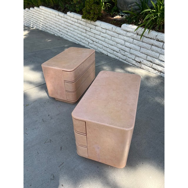 Custom Made 1980s Postmodern Pink Sponge Faux Finish Nightstands – Palm Springs Style For Sale - Image 12 of 12