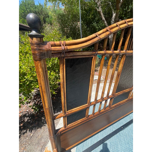 English Baker Furniture Rattan King Size Bed, Coastal British Colonial Style For Sale - Image 3 of 14