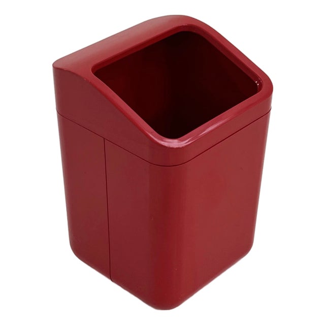 Green Model 4670 Waste Paper Bin by Gino Colombini for Kartell, 1970s For Sale