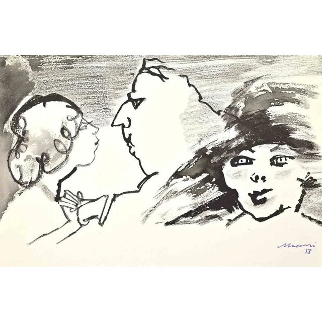 Watercolor on paper realized by Maccari in 1958. Hand signed and dated. Very good condition. This piece is attributed to...