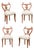 Set of Four Austrian Biedermeier Side Chairs with Lyre Shaped Backs, circa 1850 For Sale