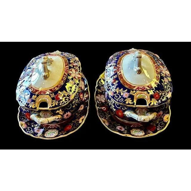 Antique Ashworth Bros Real Ironstone Sauce Tureens - Pair with base and cover. These pari of tureens are a beautiful pair...