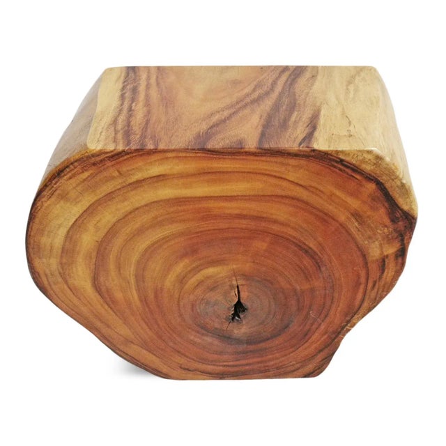 Wood Organic Monkey Pod Side Table For Sale - Image 7 of 9