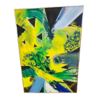 Mid Century Modern Geometric Abstract Painting For Sale