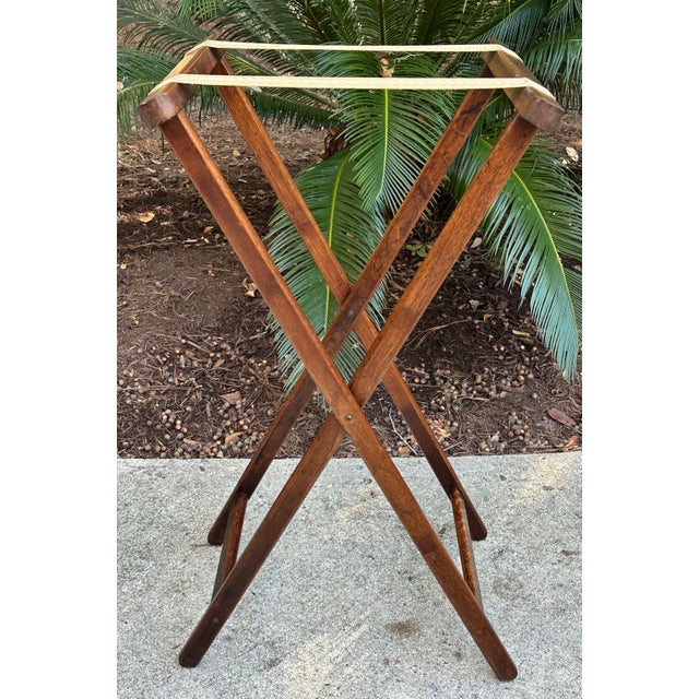 Antique Butler's Serving Tray on Stand, English Country House, Folding, Georgian Style For Sale - Image 12 of 12