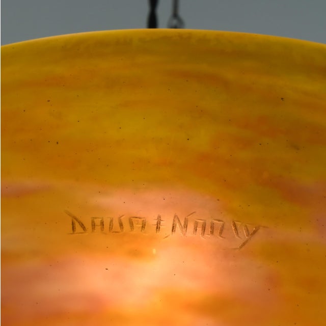 French Art Deco Pendant Light by Daum & Majorelle - 1925 Chandelier France For Sale - Image 6 of 11