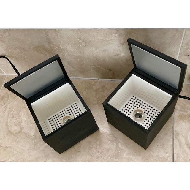 Mid-Century Modern Vintage Cini & Nils Italian Modernist “Cuboluce” Bedside Table Lamps – A Pair For Sale - Image 3 of 11