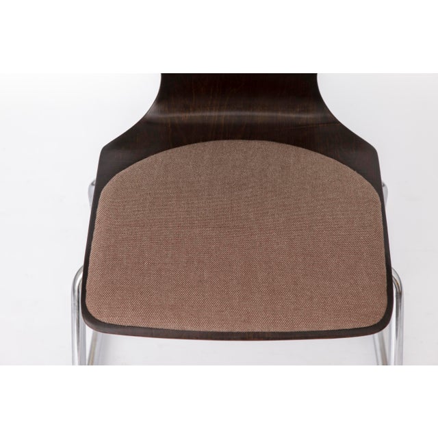 Brown Mid-Century Modern Pagwood Chair with Fabric Seat from Flötotto, 1970s For Sale - Image 8 of 10