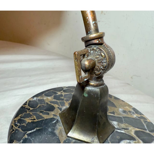 Antique Ornate Bronze Marble Adjustable Electric Desk Table Piano Lamp Light For Sale In New York - Image 6 of 10