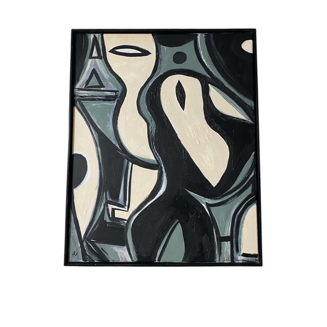 This acrylic on canvas piece measures 24" by 30" with a 2" depth and showcases a textured high relief surface in shades of...