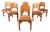 Vintage Pinewood Dining Chairs, 1970s, Set of 6 For Sale