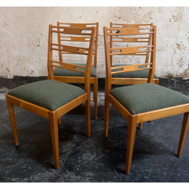 Vintage Mid-Century Swedish Modern Birch Dining Chairs - Set of Four Restored For Sale - Image 4 of 11