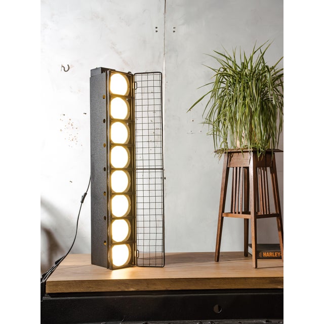 Mid-Century Black with Wire Grille Theatre Batten Light from Siemens, Germany, 1960s For Sale - Image 12 of 15