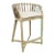 Certified Teak Wood Counter Stool With Linen Cushion For Sale