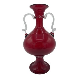Venini Vase with Handles by Vittorio Zecchin, 1950s For Sale