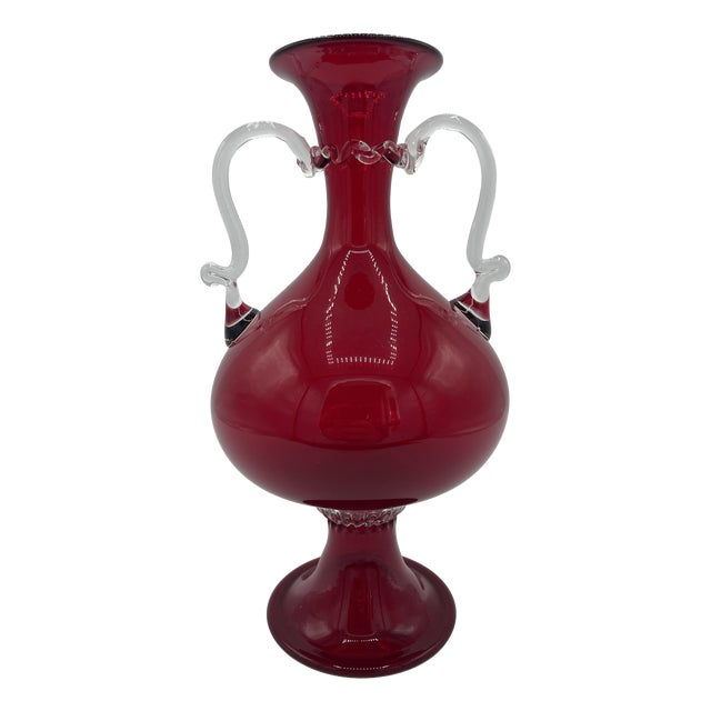 Venini Vase with Handles by Vittorio Zecchin, 1950s For Sale