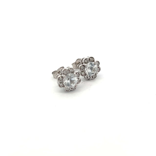 Natural Fine Quality Sapphire and Diamond Stud Earrings 14k White Gold 1.62 TCW Certified $3,950 211169 Nothing says, “I...