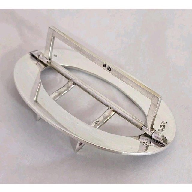 Antique Edwardian Sterling Silver Guilloché Enamel Buckle, 1910 For Sale - Image 15 of 18
