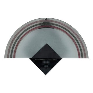 Crescent Moon Wall Lamp in Satin Murano Glass and Metal, 1970s For Sale
