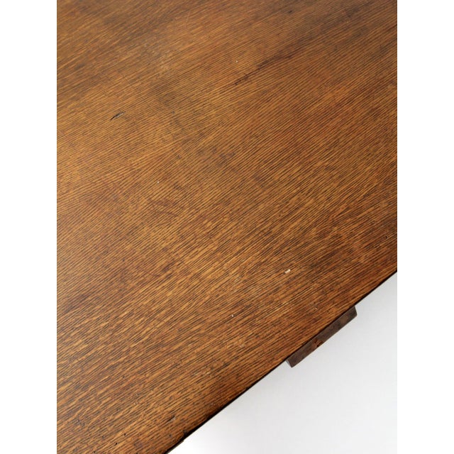 Antique Arts & Crafts Oak Desk For Sale - Image 17 of 18