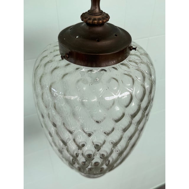 Vintage Glass and Brass Lantern Chandelier, 1960s For Sale - Image 10 of 14