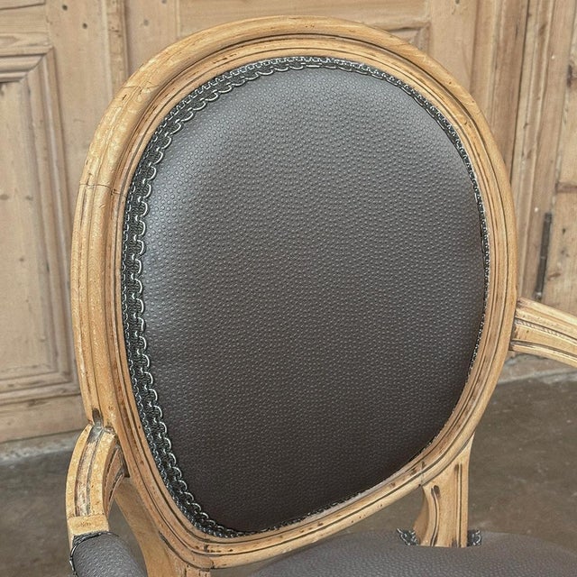 Pair Antique French Louis XVI Medallion Armchairs ~ Fauteuils For Sale - Image 16 of 18