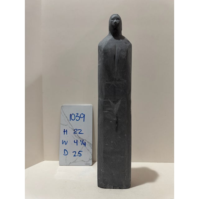 Stone Larry Mohr Gray Stone Figurative Sculpture Signed From Artist Estate For Sale - Image 7 of 7