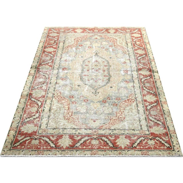 1960s Turkish Oushak Rug For Sale In Los Angeles - Image 6 of 7