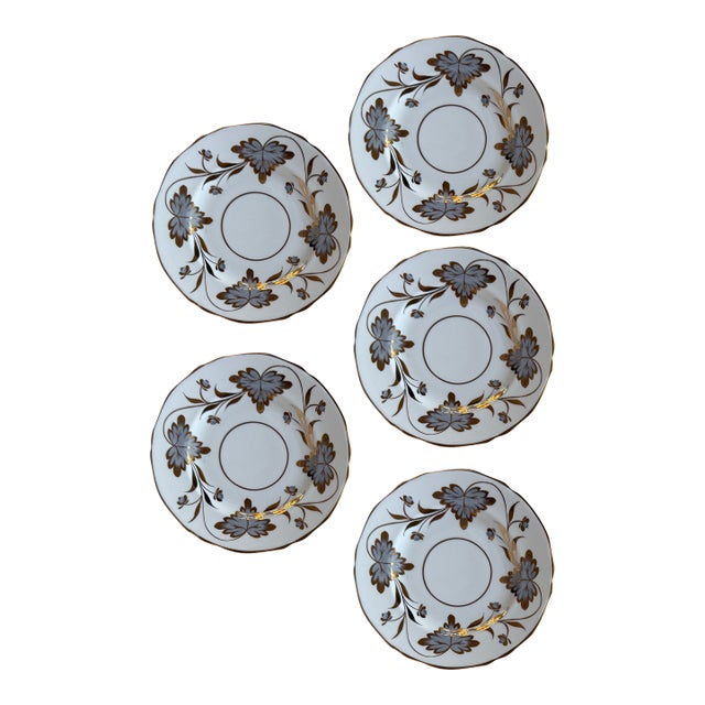 Antique Grosvenor Rosslyn Bread Plates Set of Five 6.5 Inch English Bone China For Sale