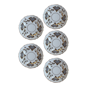 Antique Grosvenor Rosslyn Bread Plates Set of Five 6.5 Inch English Bone China