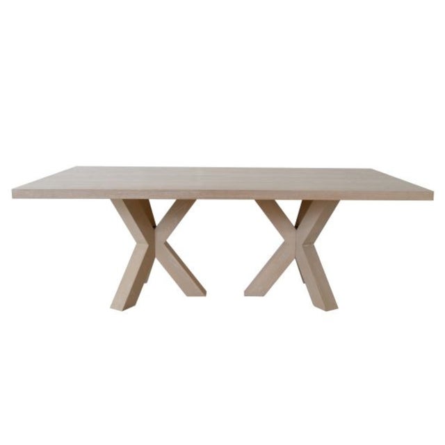 Worlds Away Matthew Izzo Home Haines Cerused Oak Dining Table on Tripod Wood Base For Sale - Image 4 of 4