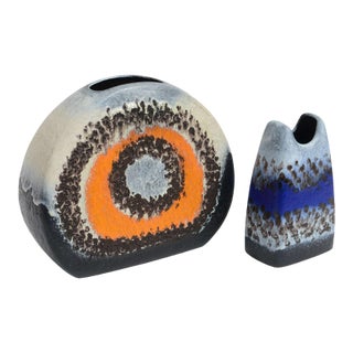 Set of 1960s German Fat Lava Potteries Vases, Series "Polar" by Dümler & Breiden For Sale