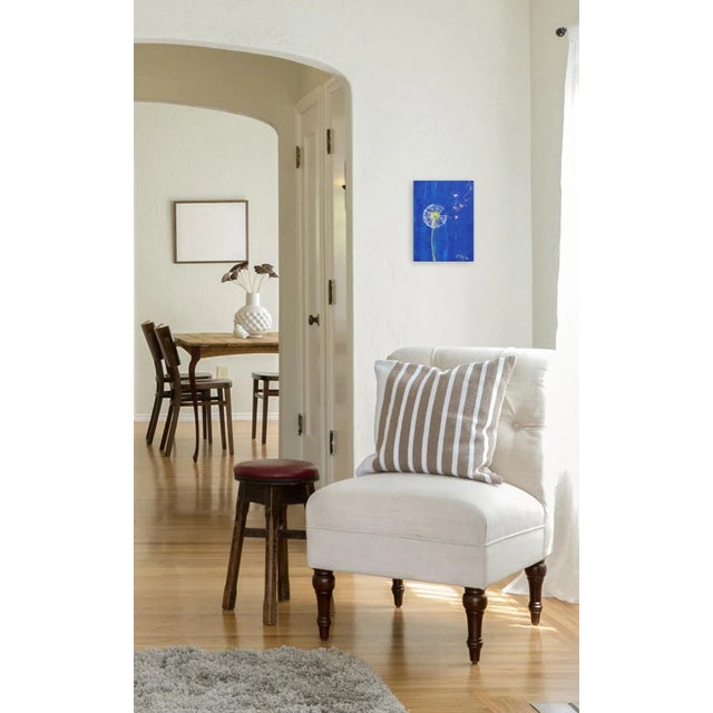 Blue "Spring Wish" Contemporary Abstract Botanical Painting by Kathleen Keifer For Sale - Image 8 of 8